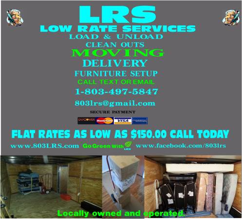 OPEN LATE BOOK TODAY. Moving and delivery .Truck and trailer provided (columbia sc FLAT RATES)