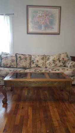 Ornate Solid Oak Coffee Table End Table Set