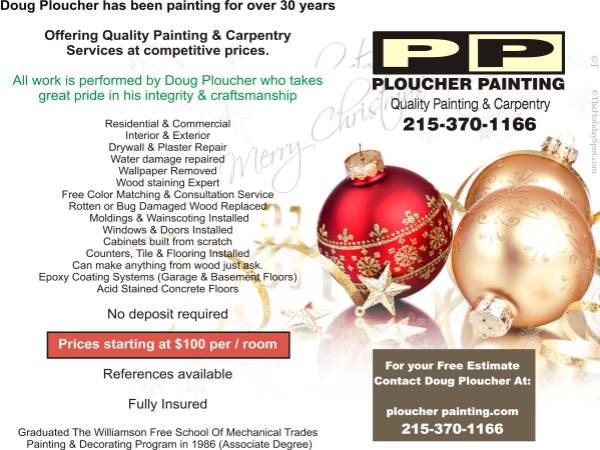 PAINTER Happy Holidays amp Merry Christmas (South East, PA)