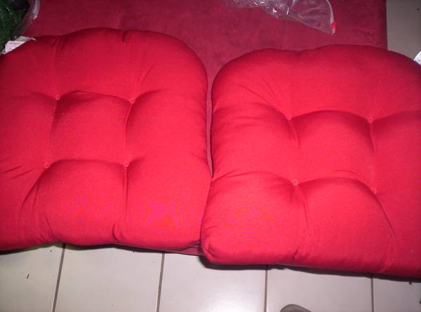 Pair of NEW Pillow Perfect Solid Red IndoorOutdoor Chair Cushions