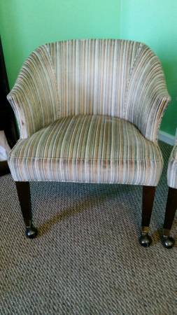 Pair of striped chairs