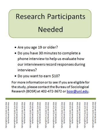 Participants needed for a paid research study at UNL