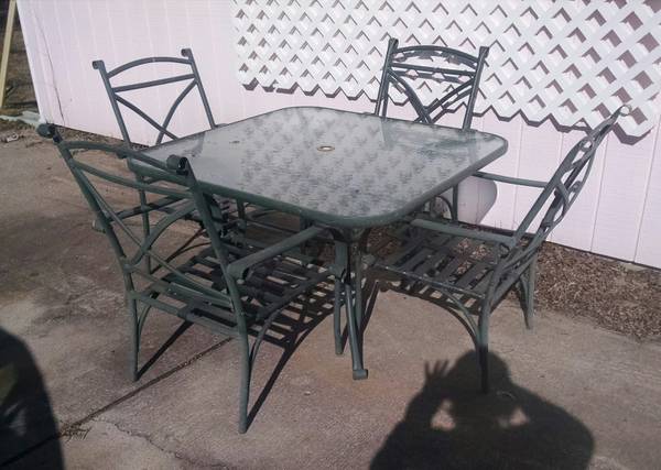 PATIO GLASS TOP TABLE amp CHAIRS
