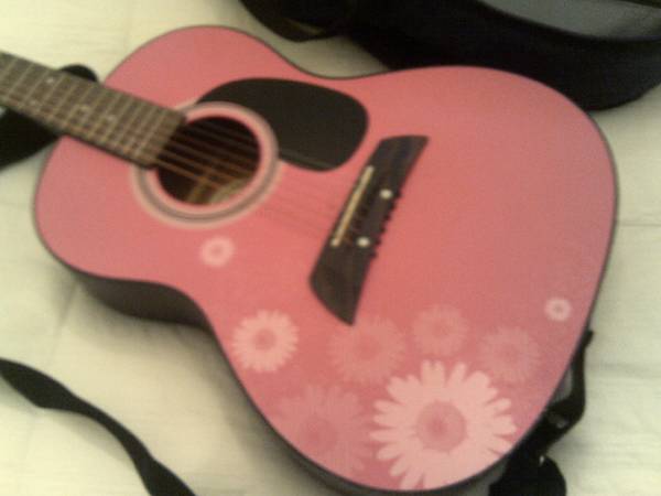 PINK BEGINNER ACOUSTIC GUITAR WITH CASE