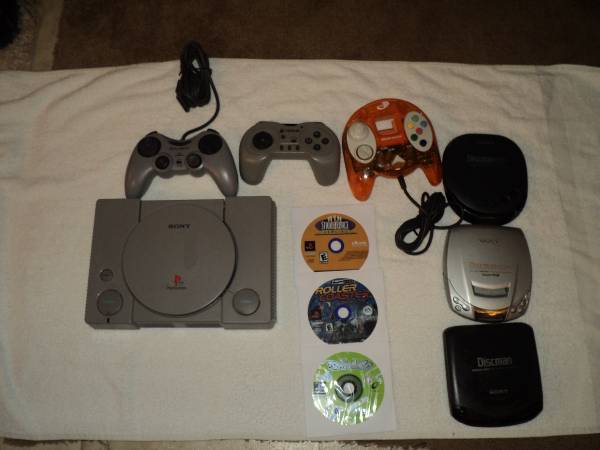 PLAYSTATION 1 SYSTEM LOT WITH CONTROLLERS AND GAMES