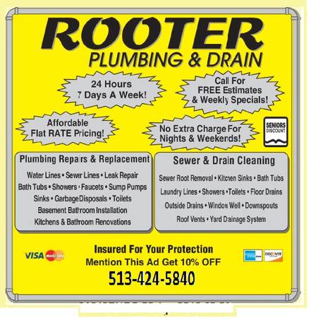 PLUMBING AND DRAINS GREAT RATES  (HAMILTON, BUTLER, AND WARREN COUNTIES)