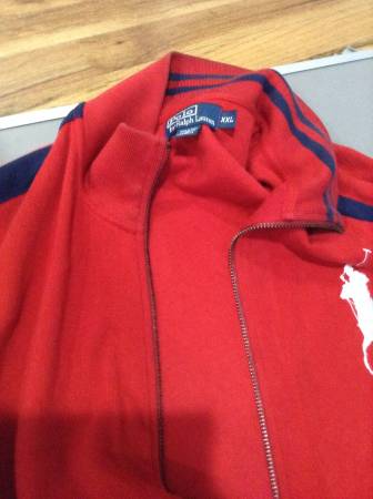 Polo Full Zip Mock Neck Spring Jacket XXL... Red...