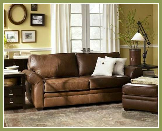 POTTERY BARN STYLE LEATHER SOFA SET  4pcs Luxury Pd 7133 Sacrifice