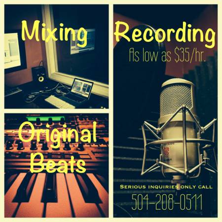 Professional Recording Studio 35hr 2 hour minimum (New Orleans)
