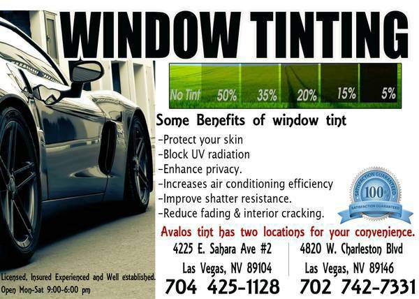 Professional Window Tinting  All work has a 100 warranty (4225 E. Sahara Ave 2)