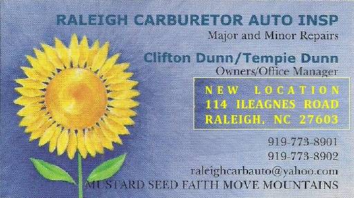 Raleigh Carburetor Auto LLC (Raleigh North Carolina)