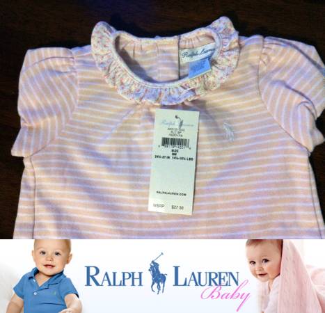Ralph Lauren 6 Months Pink French Pin Striped One