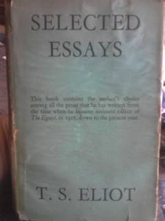 RARE BOOK SELECTED ESSAYS OF TS ELIOT AUTOGRAPHED