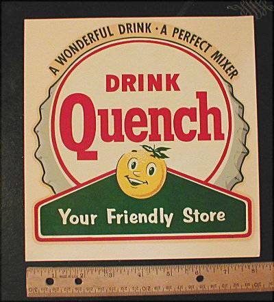 RARE Old Quench Soda Decals. Circa 1950s. Mint Unused.