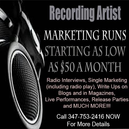 RECORDING ARTIST HAVE US MARKET YOUR MUSIC FOR YOU