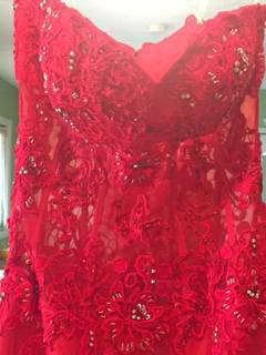 RED COUTURE PROM DRESS ORIGINALLY 600 NICE RED PROM DRESS