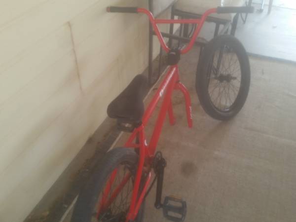 red eastern bmx style bike