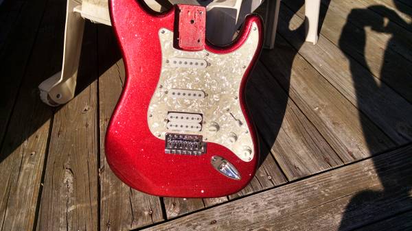 red sparkle  guitar body
