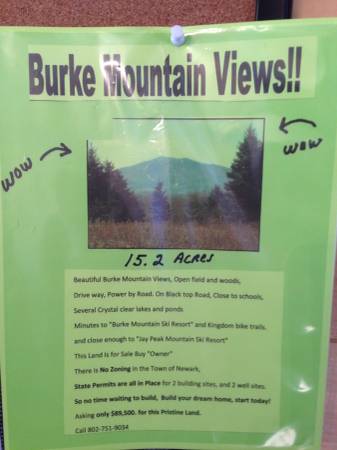 Reduced Newark Vermont Land Beautiful View of Burke Mountain (Newark vt)