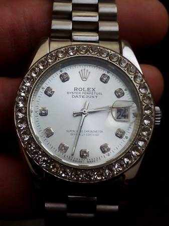 Replica Rolex Datejust Stainless with diamonds around bezel