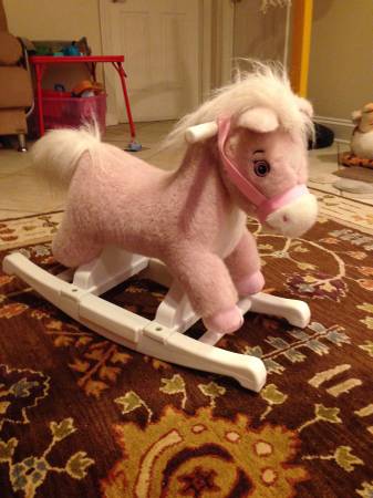 Rockin Rider Pony Rocker Animated Plush Rocking Horse, Pink