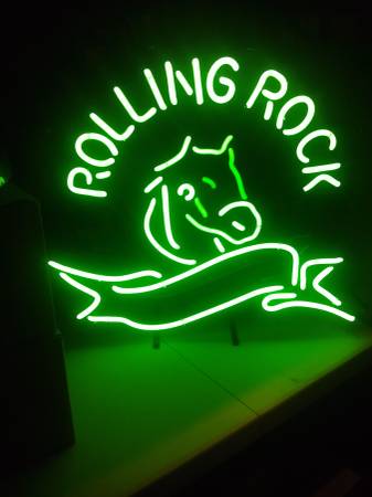 ROLLING ROCK HORSE BEER NEON