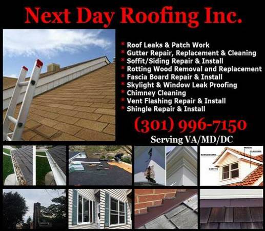 ROOF LEAKS amp EMERGENCY ROOF REPAIRS  GUTTER INSTALLATION (MDDCVA)