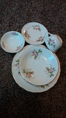 rose pattern gold trimmed China