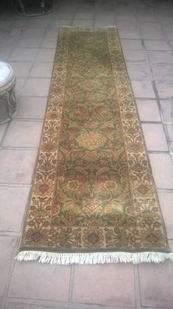 Runner Rug Green Indo Persian Carpet