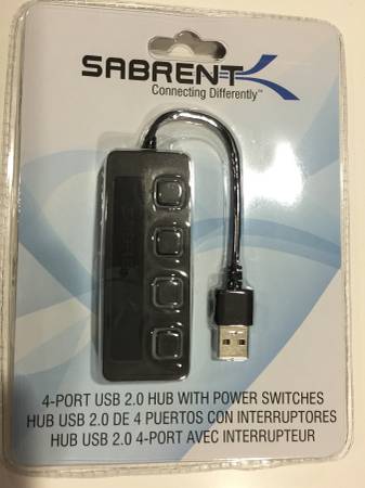 Sabrent 4 Port USB 2.0 HUB with power switches