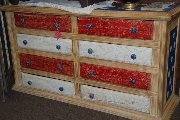 Saguaro Red, White and Blue Dresser