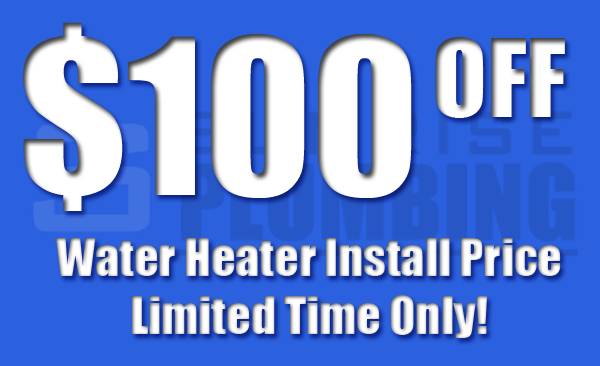Save 100 on a water heater install
