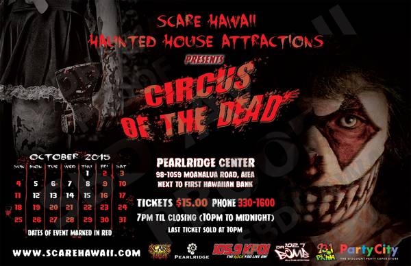 SCARE HAWAII is looking for Scare Persons and Make up Artist (Aiea)
