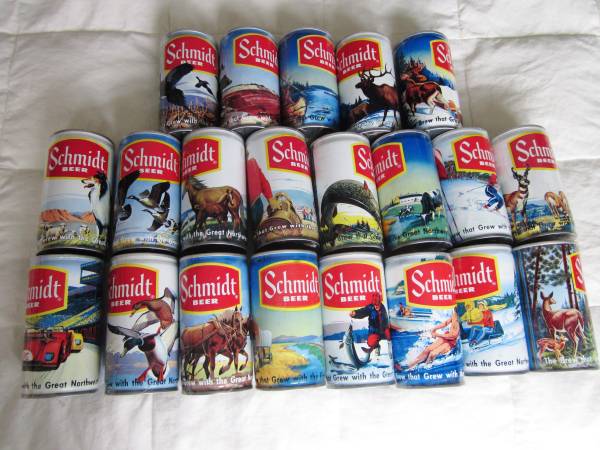 SCHMIDT beer cans, 21 diff like new Collection