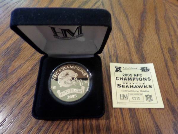 Seattle Seahawks 2005 NFC Champion Highland Mint Numbered Gold Coi