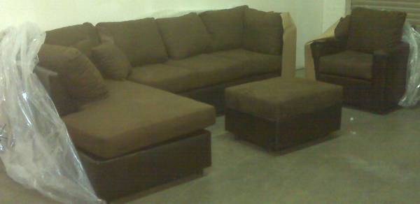sectional and matching chair with ottoman