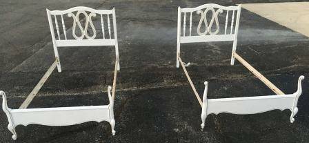 Set of 2 Twin French Provincial Beds