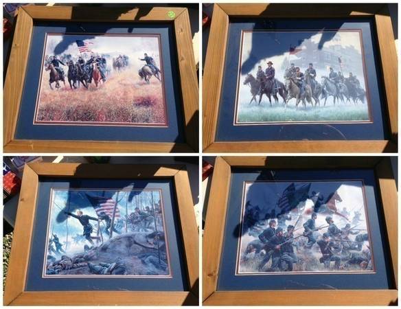 Set of Four Framed Civil War Prints