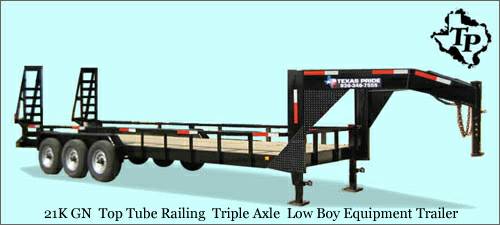 Seven X 20 Low Boy Equipment Trailer 21k Gvwr Gooseneck Triple Ax