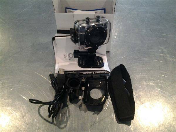 Sharper Image Action Camera Svc350 With Waterproof Case, Helmet M