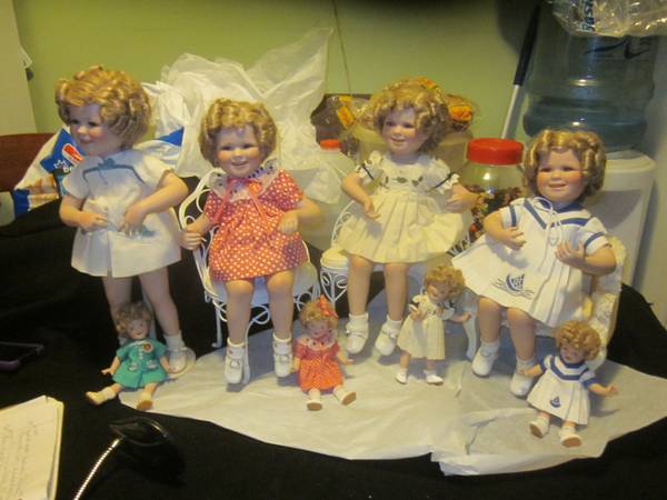 Shirley Temple dolls (4) 16 porcelain QVC pieces in EC