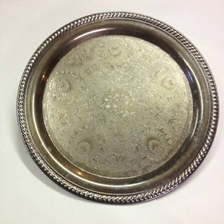 Silver Plated Serving Tray, 12 Diameter