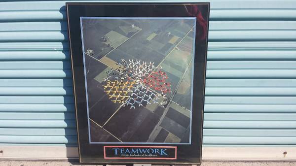 Skydivers Dream Picture Entitled Teamwork Very Good Condition