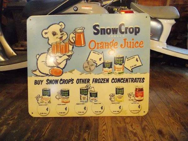 snow crop juice sign