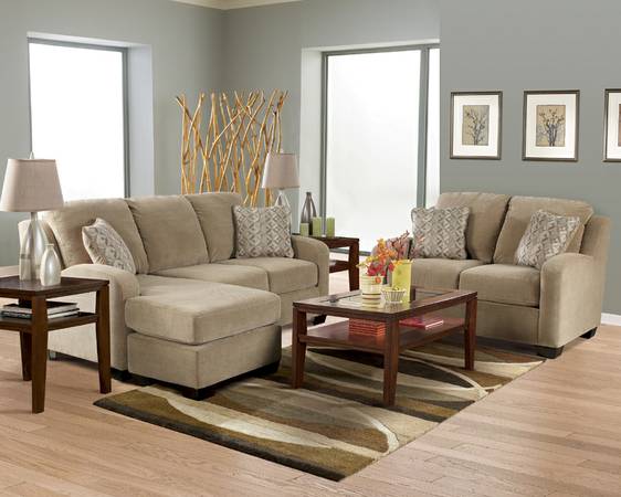 Sofa w REVERSIBLE Chaise AND Loveseat WE FINANCE