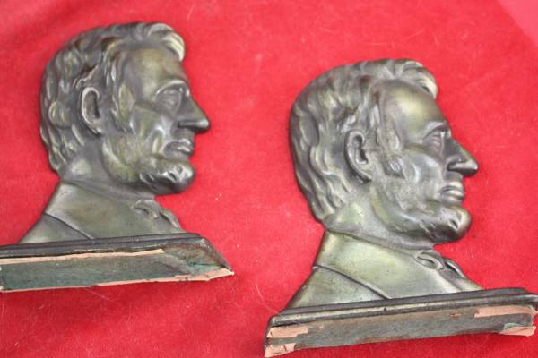 Solid Copper Abraham Lincoln Bookends