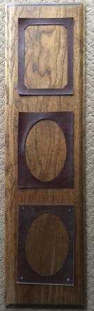 Solid oak plaques 30 x 8 with photo mats (Broomfield)