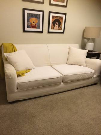 Solid Off white sofa from Crate amp BarrelLee Industr