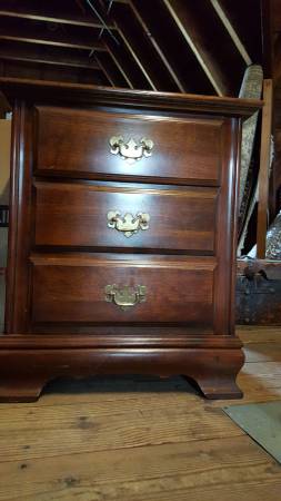 Solid wood bedside table with drawers