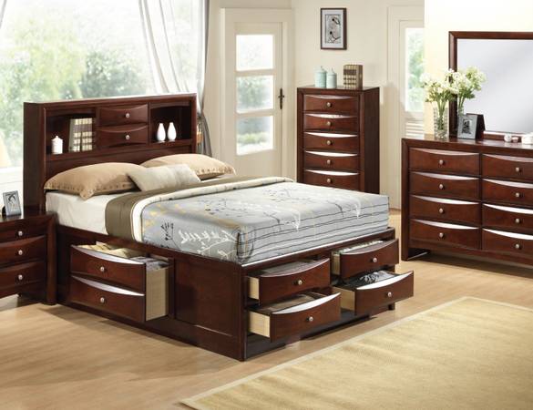 Solid Wood Queen Storage Bed Brand New